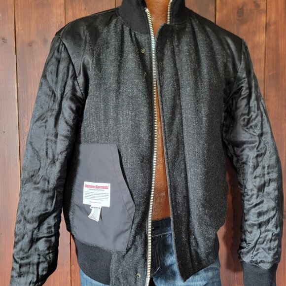 Engineered Garments Men M Black Flight Bomber Jacket USA Wool Lined Nepenthes - Picture 12 of 16